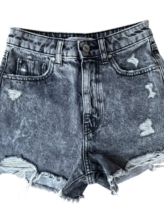 Zara Black Distressed Jean Shorts - Picture 10 of 10